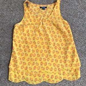 Pretty yellow floral print tank